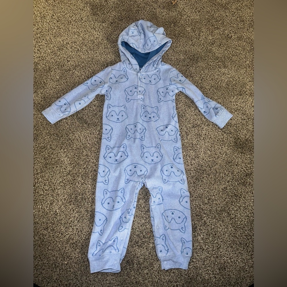 Carter's Light Blue Fox Print Footie